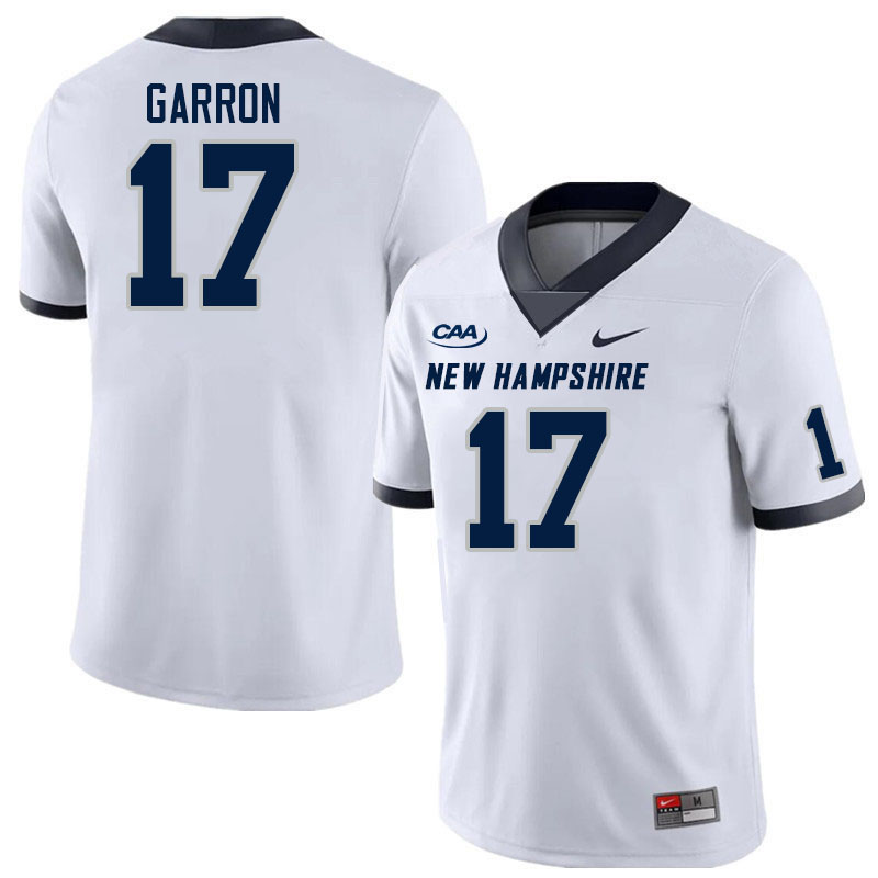 New Hampshire Wildcats #17 Zach Garron College Football Jerseys Stitched Sale-White